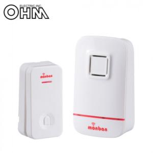 オーム電機 OHM monban ワイヤレスコールチャイム 押しボタン送信機+電池式受信機 OCH-...