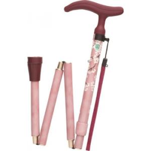 フジホーム　ステッキ　杖　アクテイブグレ-ス折畳S　桜ピンク WB3752 代引き不可