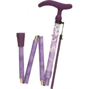 フジホーム　ステッキ　杖　アクテイブグレ-ス折畳S　桜パ-プル  WB3753 代引き不可