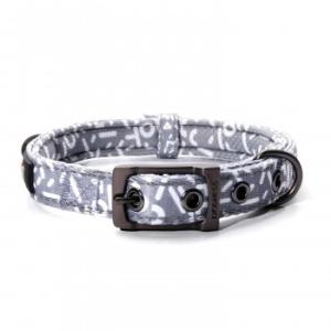 ルークラン ドッグネス 首輪 エレガント M ライトグレー ペット用品