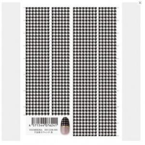 TSUMEKIRA(ツメキラ) ネイルシール 千鳥格子フレンチ 黒 NN-CDR-005　メール便対...