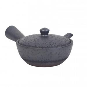 M1153 ベンリー急須 浅碗黒ゆずたたき 萬古焼