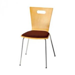 カフェチェアー プライウッドチェアー座パッド付ブラウン LFP-16-BR 代引き不可