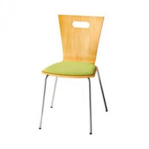 カフェチェアー プライウッドチェアー座パッド付グリーン LFP-16-GN 代引き不可