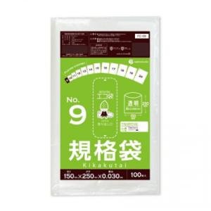 ECO TAI　エコ袋　No.9　規格袋 FC-09 透明 100枚×80冊 代引き不可