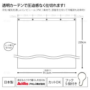 透明 間仕切りカーテン 2枚入り 日本製 フッ...の詳細画像5