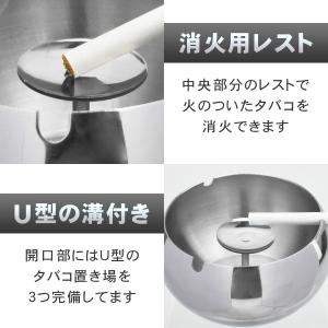 蓋付き灰皿 ステンレス製 卓上 屋内屋外 密封...の詳細画像2