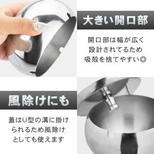 蓋付き灰皿 ステンレス製 卓上 屋内屋外 密封...の詳細画像3