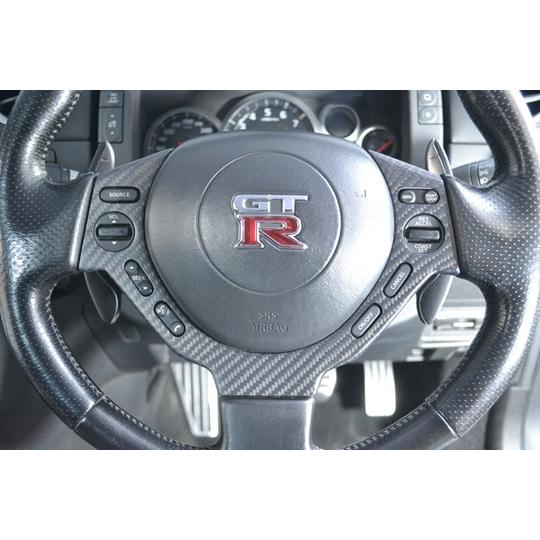「RSW」GT-R（R35）MY07〜15用ステアリングパネル（綾織りブラックカーボン/マット塗装仕...