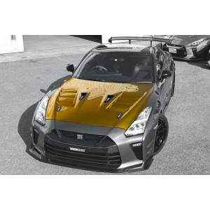 「トップシークレット」GT-R（R35）MY17用エアロボンネット（レインガード付き/材質選択）