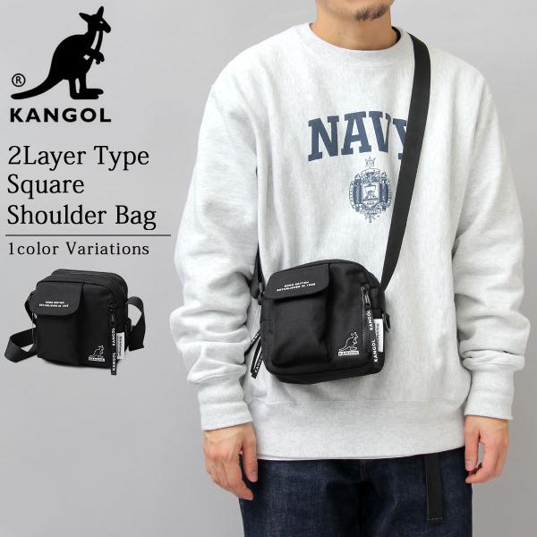 カンゴール KANGOL ショルダーバッグ メンズ ミニショルダー スクエア型 黒 斜め掛け コンパ...