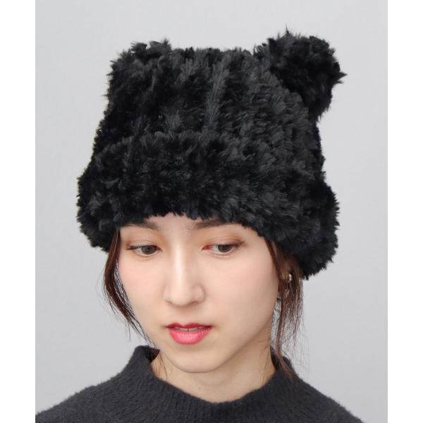 ニット帽 レディース くま耳 シャギーニット ボリューム ニットキャップ もこもこ ファー 防寒 秋...