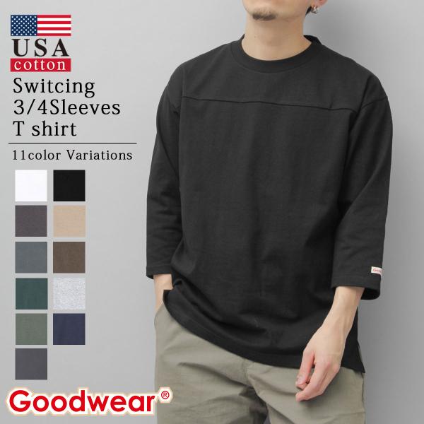 Goodwear 七分袖Tシャツ 7分袖 メンズ USAコットン ヘビーウェイト グッドウェア Tシ...