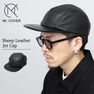 Mr.COVER キャップ レザーキャップ メンズ 帽子 本革 レザー つば長め