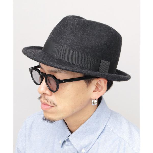 中折れハット フェルトハット メンズ ハット ウール フェルト 秋冬 定番 スナップブリム シンプル...