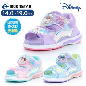 MOONSTAR ムーンスター ディズニー Disney DN C1373LE LEDライト 光る靴 キッズ ジュニア 子供用サンダル 2E つま先 なし 女の子 男の子 軽量 サマーサンダル