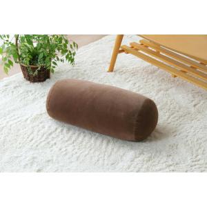 丸 ボルスター クッション MO-RU 直径約20×40cm ブラウン IKEHIKO イケヒコ 9844526