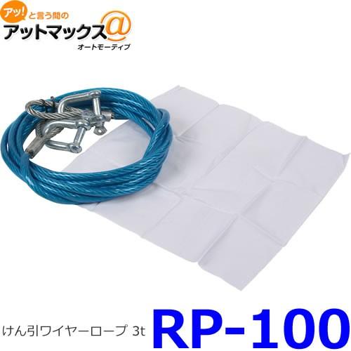 大自工業 メルテック けん引ワイヤーロープ 3t 緊急脱出用 ロープ長約3.6ｍ RP-100