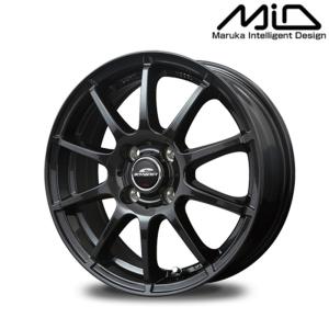 MID マルカサービス アルミホイール1本 シュナイダー SCHNEDER  STAG 14インチ リム幅4.5J inset+43 4H PCD100 ストロングガンメタ｜アットマックス@