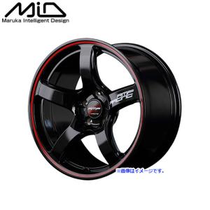 MID マルカサービス RMP RACING R50 17インチ 1770 リム幅7J インセット+48 ホール5H PCD114.3 ブラック/リムレッドライン｜アットマックス@