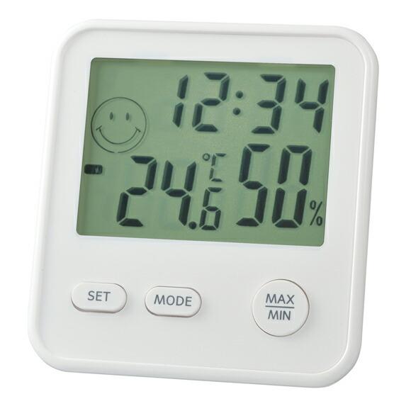 エンペックス EMPEX 置き時計 デジタル ホワイト 温度計 最高気温と最低気温を表示 EP-TD...