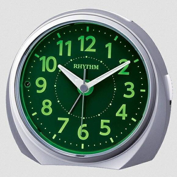 リズム時計 RHYTHM 置き時計 クオーツめざまし時計 集光樹脂文字板 ルークR666