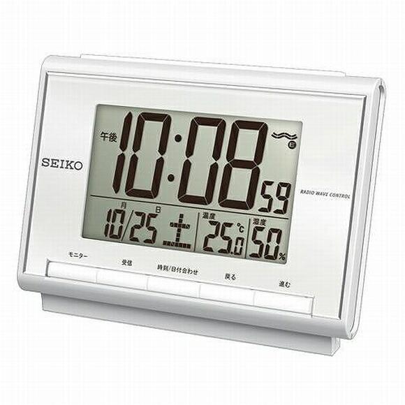 セイコー SEIKO 置き時計 デジタル 目覚まし時計 温湿度表示 電波時計 SQ698S