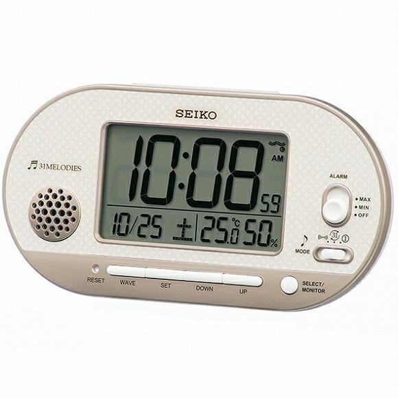 セイコー SEIKO 目覚まし時計 電波時計 デジタル 温度計 湿度計 SQ795G