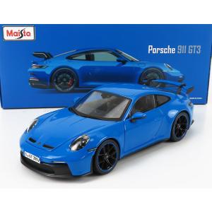 ミニカー 1/18 ポルシェ 911 992 GT3 MAISTO 1/18 PORSCHE 911 992 GT3 COUPE 2022 BLUE WHEELS - BLACK 31458BL｜a-mondo2