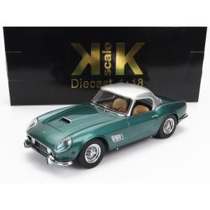 ミニカー 1/18 フェラーリ 250GT カリフォルニア KK-SCALE 1/18 FERRARI 250GT CALIFORNIA SPIDER WITH HARD-TOP 1960 GREEN MET SILVER KKDC181045｜a-mondo2