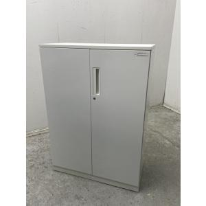 コクヨ 両開き書庫 スチール書庫 鍵付き 幅800×奥行400×高さ1130mm オフィス 収納棚 扉付 可動棚 書類保管庫 収納 ホワイト (中古品)