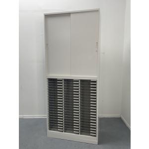 ■中古品■ イトーキ スライドクリアトレー上下書庫 シンラインシリーズ HTM-109GSN-W9/HTM-109KAD-W9 ※キズ少々有