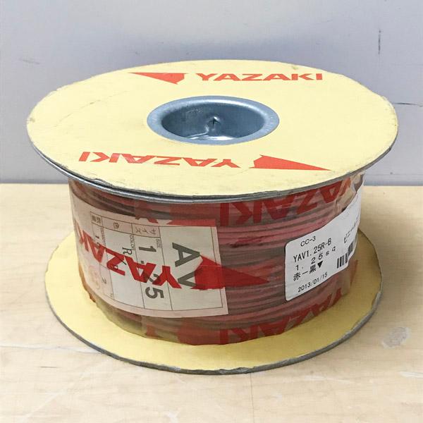 【未開封】YAZAKI/矢崎総業 AV 1.25mm2 電線 100m巻 赤/黒 2kg 自動車用低...