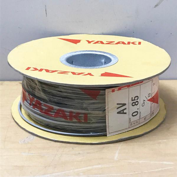 【未開封】YAZAKI/矢崎総業 AV 0.85mm2 電線 100m巻 灰色/黒 2kg 自動車用...