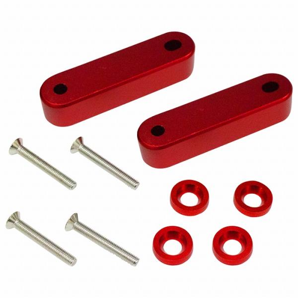 エンジンルームの熱を逃がす！ アルミ製 ボンネット スペーサー 『赤 レッド』 フードライザー 旧車...