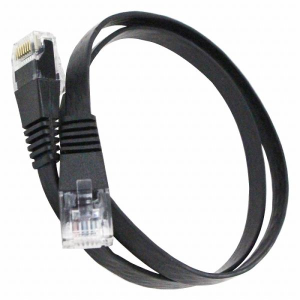 CAT6 カテゴリ6 薄型スーパーフラット LANケーブル 1m 100cm ブラック パソコン イ...