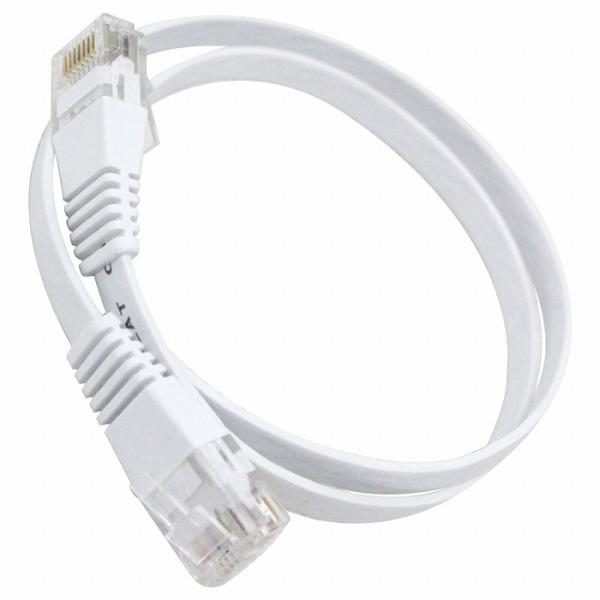 CAT6 カテゴリ6 薄型スーパーフラット LANケーブル 1m 100cm ホワイト パソコン イ...