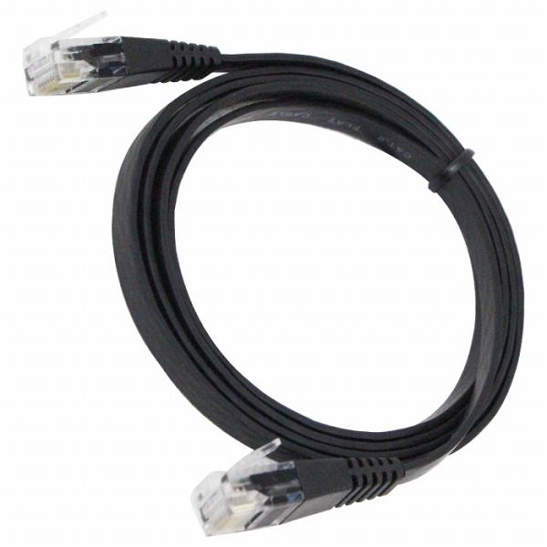 CAT6 カテゴリ6 薄型スーパーフラット LANケーブル 2m 200cm ブラック パソコン イ...