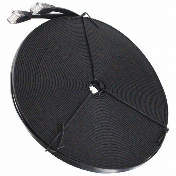 CAT6 カテゴリ6 薄型スーパーフラット LANケーブル 30m 3000cm ブラック パソコン...