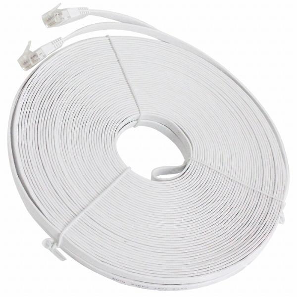 CAT6 カテゴリ6 薄型スーパーフラット LANケーブル 30m 3000cm ホワイト パソコン...