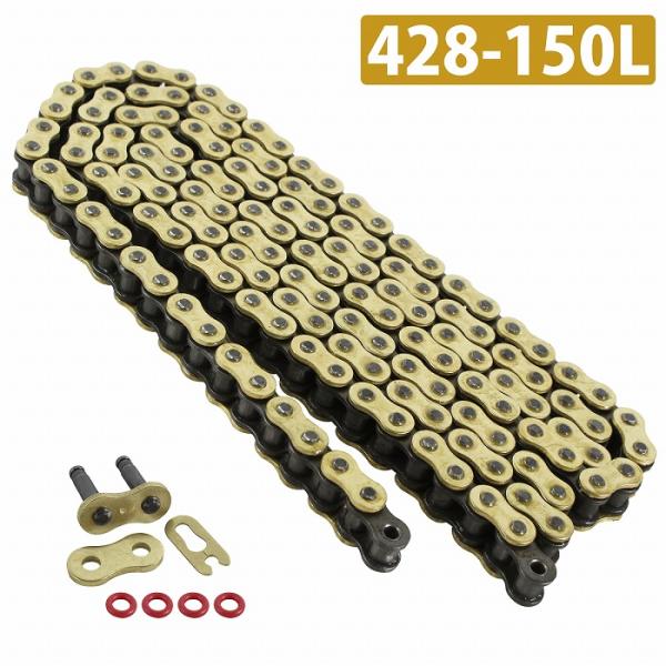 『428-150L』『シールチェーン』汎用 バイク シール有 ゴールド チェーン TW200 TW2...