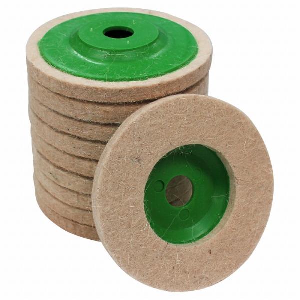 [10枚セット] 羊毛 フェルト バフ ディスク グラインダー 100φ 10cm 100mm 研磨...