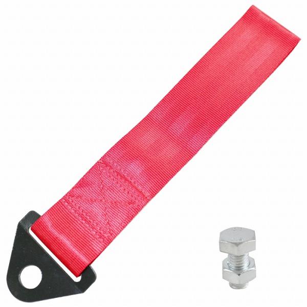 汎用 牽引ストラップ JDM USDM レーシング 赤/レッド トーイングフック ドリフト ドリ車 ...