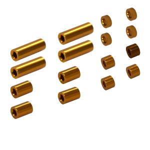 送料220円】ミニ四駆用 アルミ 合金 スペーサー 4種 16個 セット (12mm