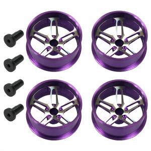 送料220円】ミニ四駆用 4個セット アルミホイール ブラック デュアル 5