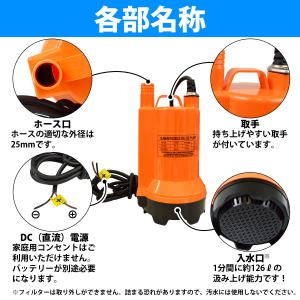 12V ビルジポンプ 2000GPH 海水 対...の詳細画像3
