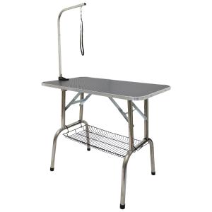 新品　多機能　トリミングテーブル　トリミング　トリミング用品　シルバーホワイト トリミングテーブル ホワイトST 万力式アーム付/W750×D450