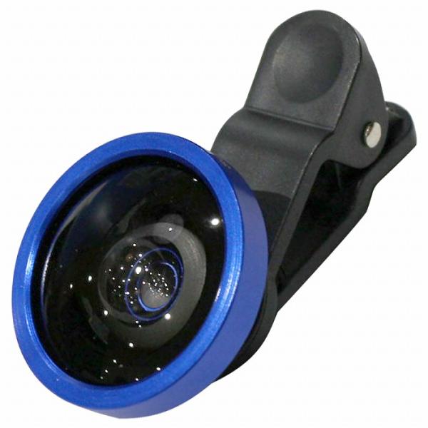 セルカレンズ クリップ式 iPhone Android ブルー/青 広角レンズ マクロレンズ カメラ...