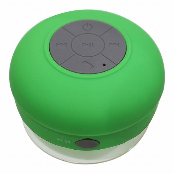防水 Bluetooth対応 ワイヤレス スピーカー USB充電 グリーン/緑 無線 スマホ 軽量 ...