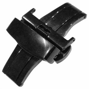 ブランパン 黒レザーベルトDバックル付き/バネ棒付き 18mm】プッシュ式 Dバックル ブラック/黒 バネ棒/バネ棒外し 両開き